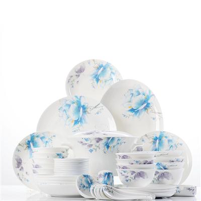 大鸡吧草骚逼视频48头聆听花开骨瓷礼品餐具套装